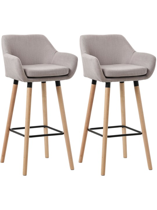 Sæt med 2 barstole Grant stof, taupe Sæt med 2 barstole Grant stof, taupe