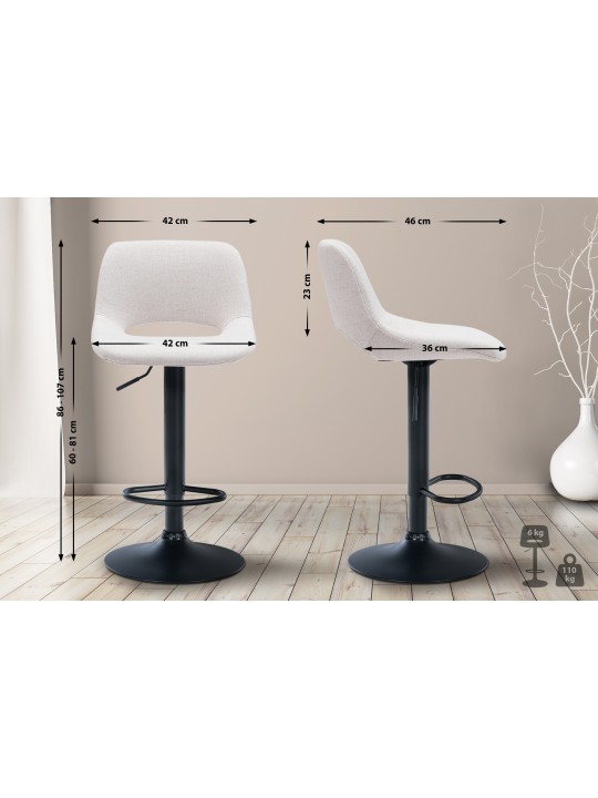 Barstol Camden stof, creme