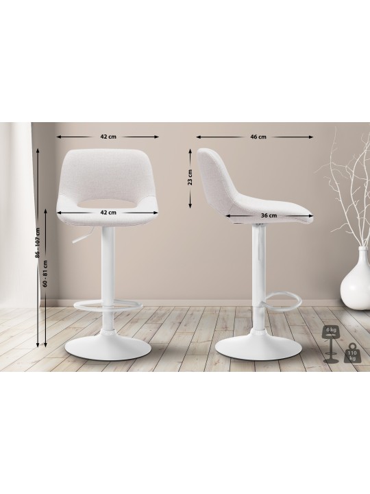 Barstol Camden stof, creme Barstol Camden stof, creme