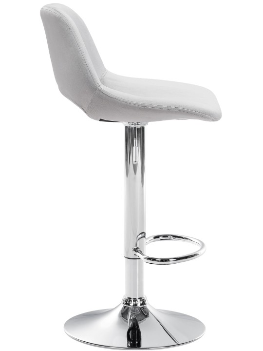 Barstol Camden velour chrome, lysegrå