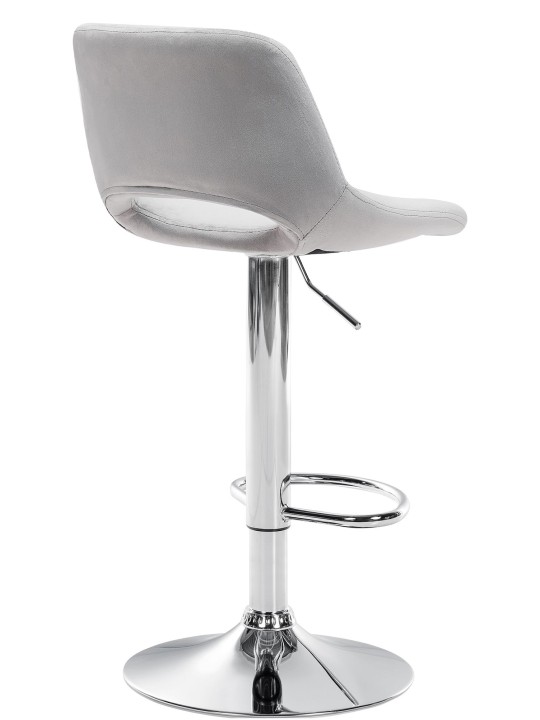 Barstol Camden velour chrome, lysegrå