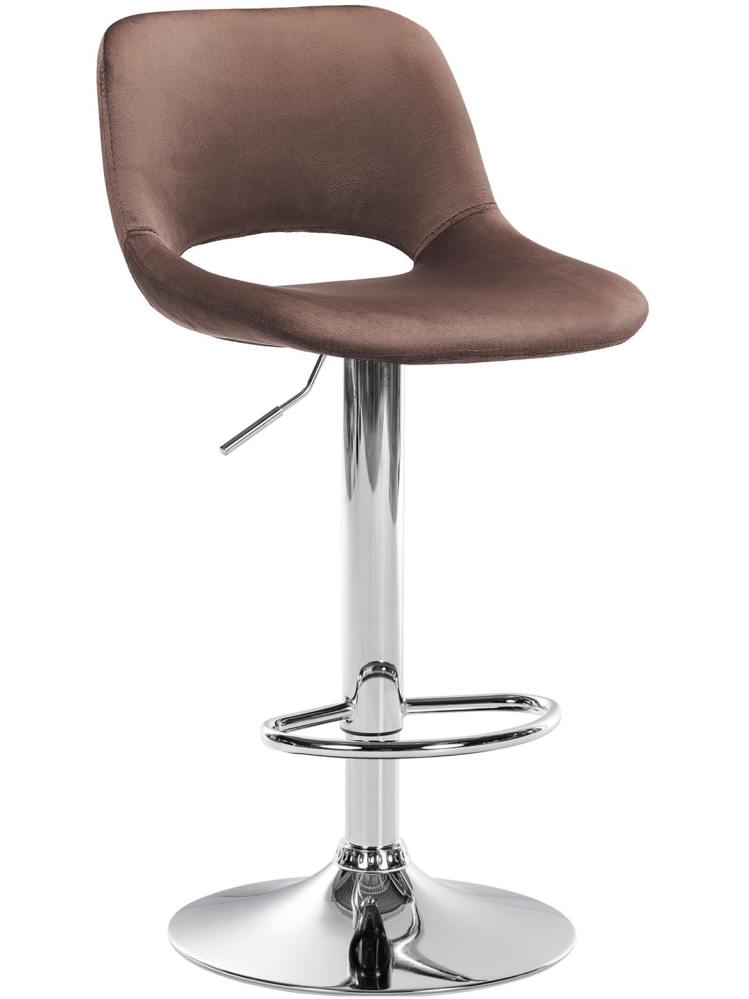 Barstol Camden velour chrome, brun