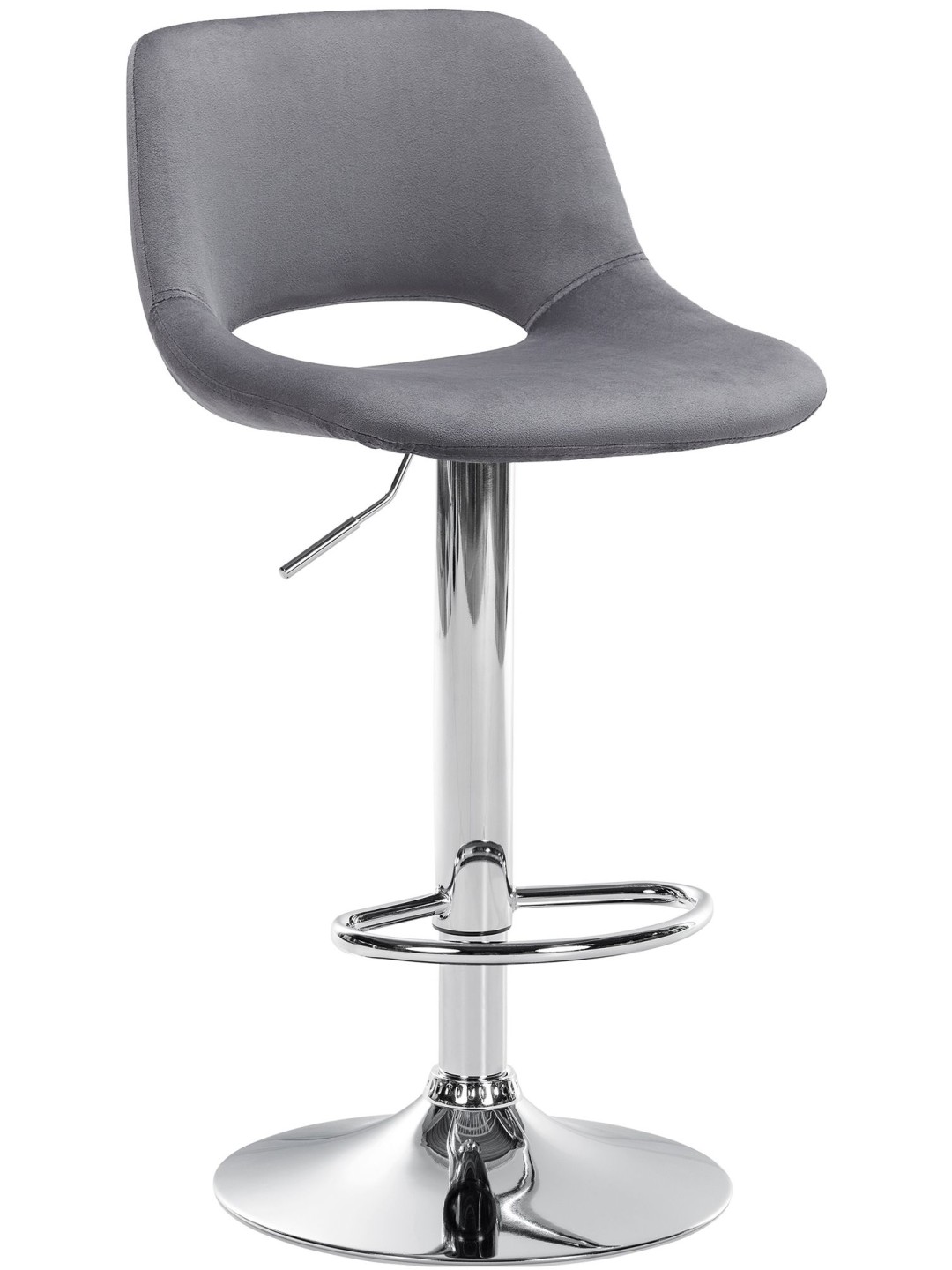Barstol Camden velour chrome, mørkegrå