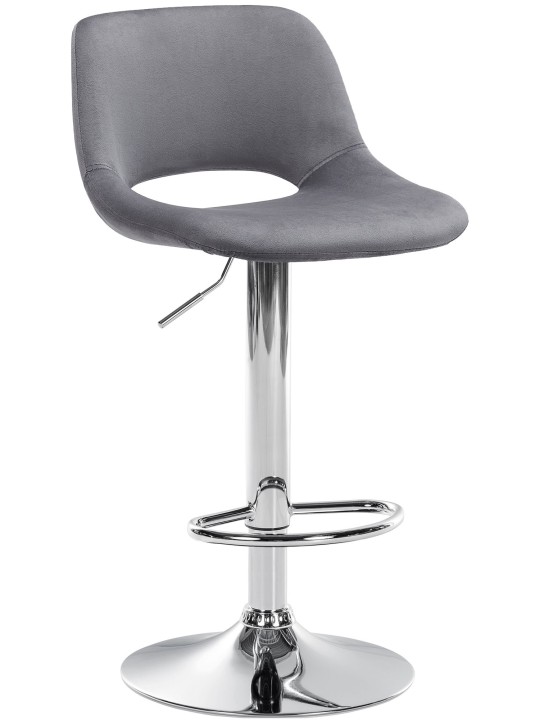 Barstol Camden velour chrome, mørkegrå