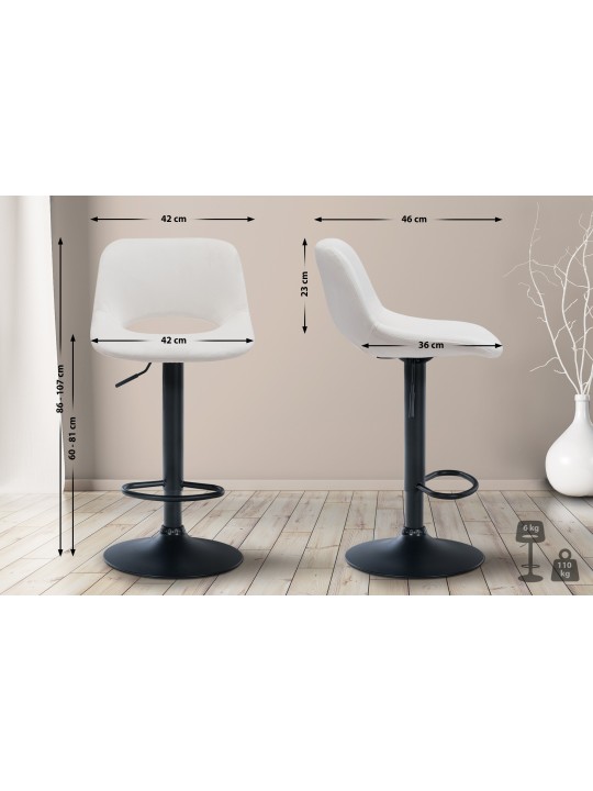 Barstol Camden velvet, creme