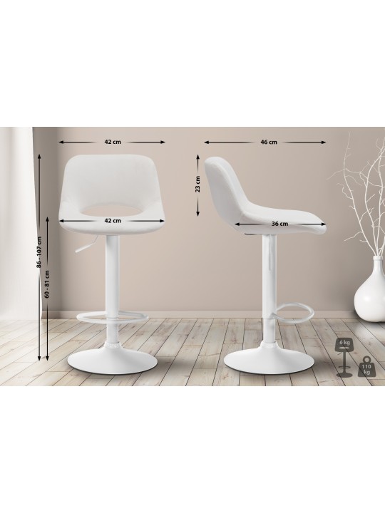 Barstol Camden velvet, creme