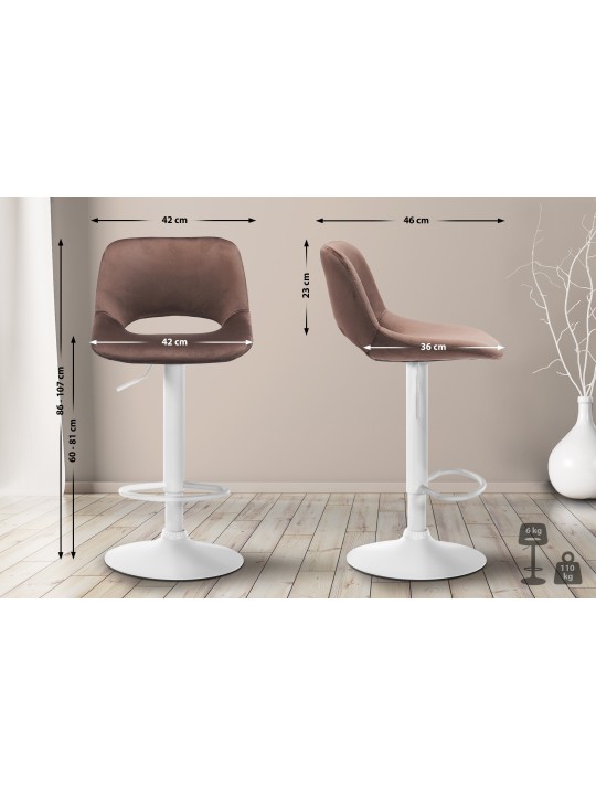Barstol Camden velvet, brun