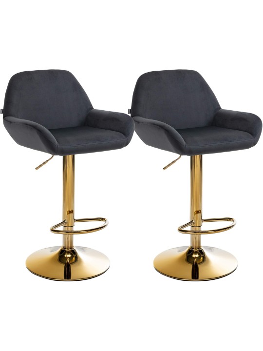 Sæt med 2 barstole Braga Gold Velvet, sort Sæt med 2 barstole Braga Gold Velvet, sort