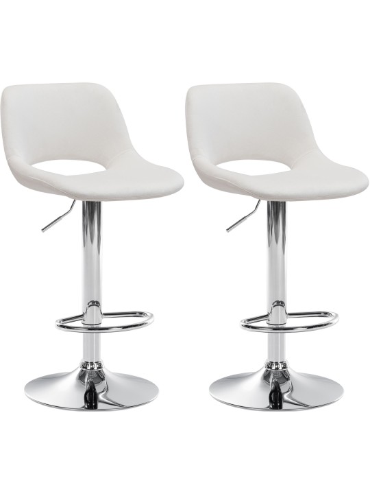 Sæt med 2 barstole Camden velvet chrome, creme Sæt med 2 barstole Camden velvet chrome, creme