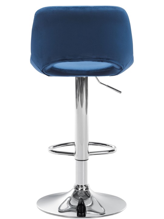 Sæt med 2 barstole Camden velvet chrome, blå Sæt med 2 barstole Camden velvet chrome, blå