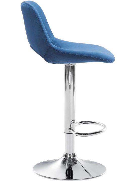 Sæt med 2 barstole Camden velvet chrome, blå Sæt med 2 barstole Camden velvet chrome, blå
