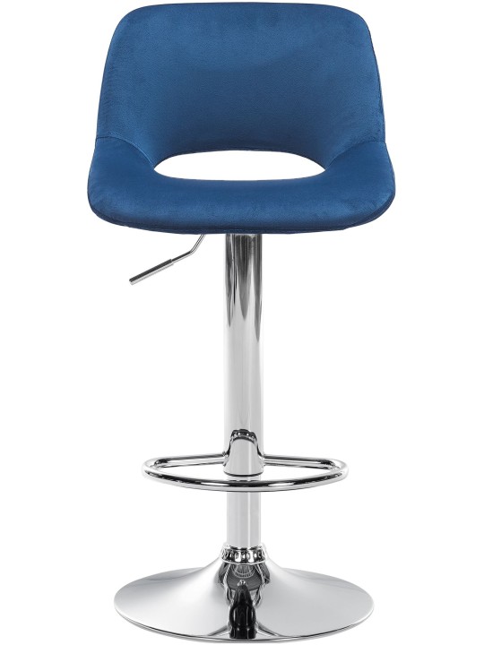 Sæt med 2 barstole Camden velvet chrome, blå Sæt med 2 barstole Camden velvet chrome, blå