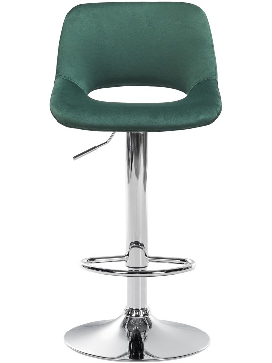 Sæt med 2 barstole Camden velvet chrome, grøn Sæt med 2 barstole Camden velvet chrome, grøn