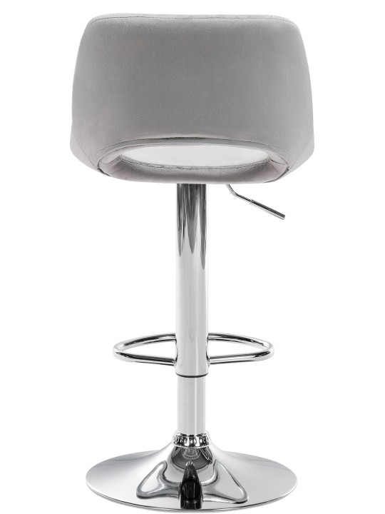 Sæt med 2 barstole Camden velvet chrome, lysegrå Sæt med 2 barstole Camden velvet chrome, lysegrå