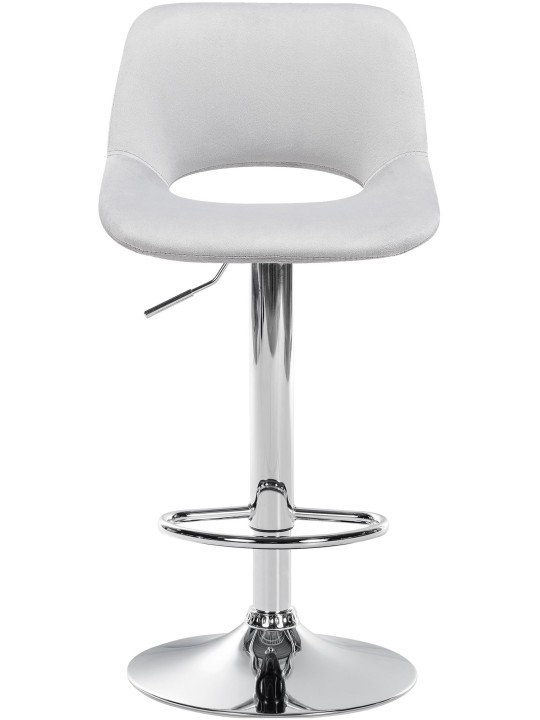 Sæt med 2 barstole Camden velvet chrome, lysegrå Sæt med 2 barstole Camden velvet chrome, lysegrå