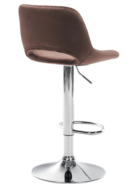 Sæt med 2 barstole Camden velvet chrome, brun Sæt med 2 barstole Camden velvet chrome, brun