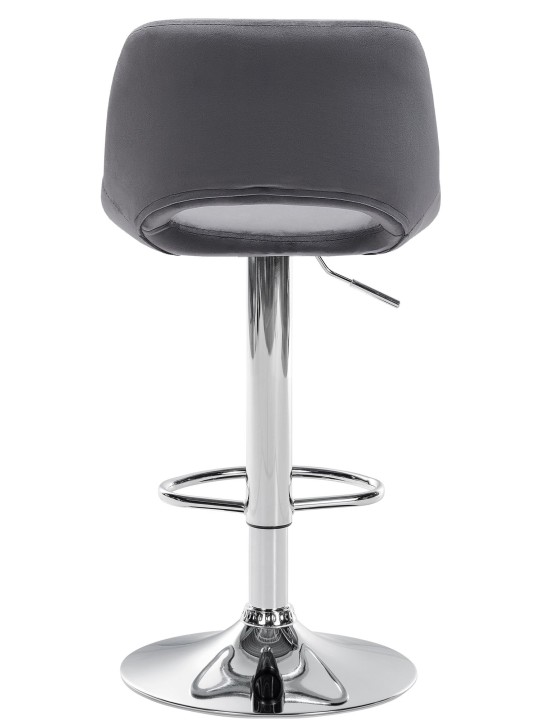Sæt med 2 barstole Camden velvet chrome, mørkegrå Sæt med 2 barstole Camden velvet chrome, mørkegrå