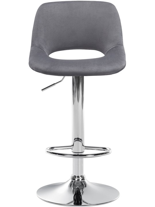 Sæt med 2 barstole Camden velvet chrome, mørkegrå Sæt med 2 barstole Camden velvet chrome, mørkegrå