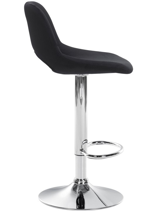 Sæt med 2 barstole Camden velour chrome, sort