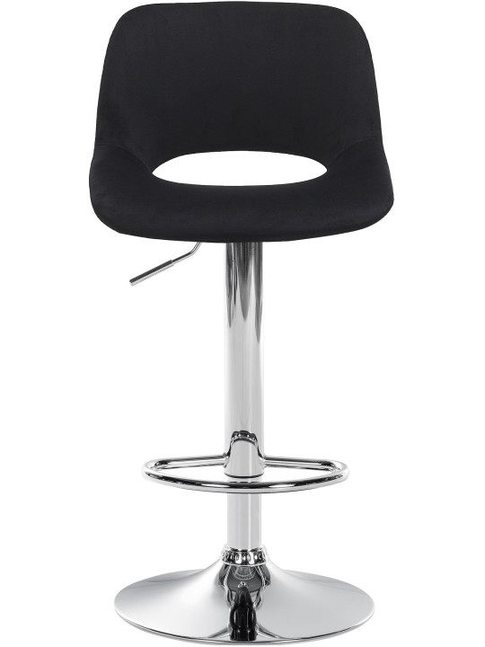 Sæt med 2 barstole Camden velour chrome, sort