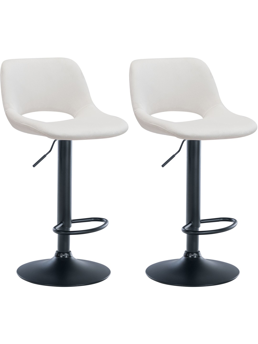 Sæt med 2 barstole Camden velvet, creme