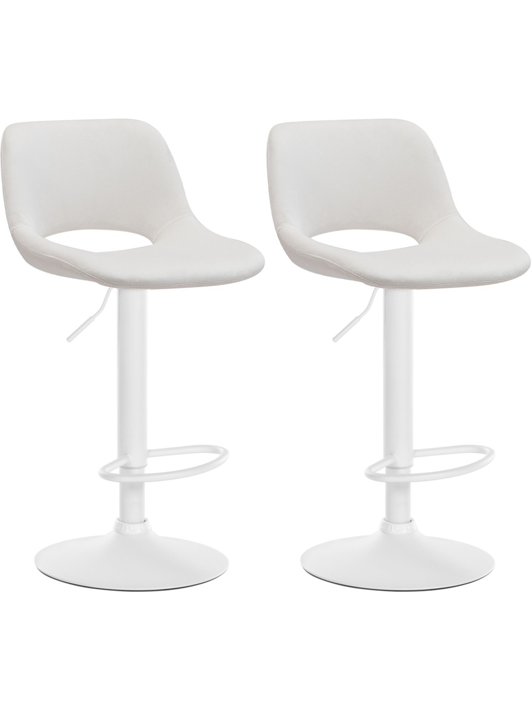 Sæt med 2 barstole Camden velvet, creme