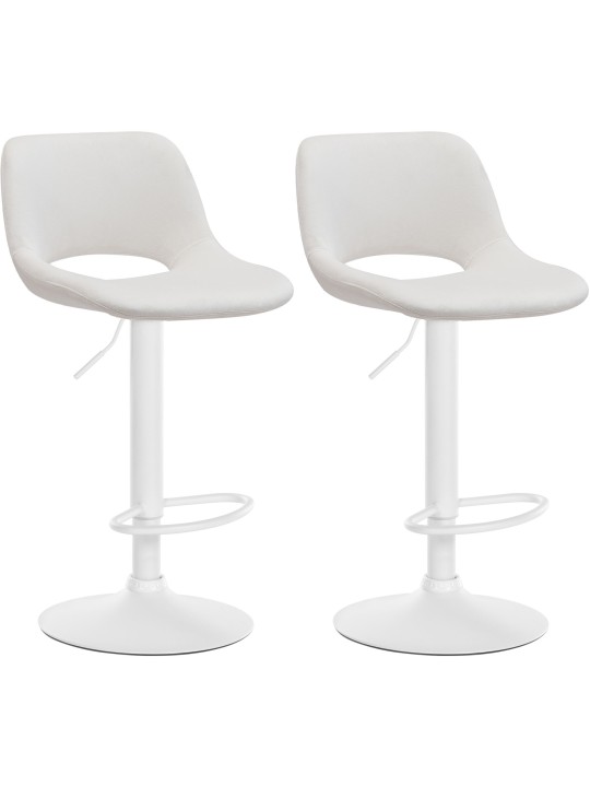Sæt med 2 barstole Camden velvet, creme