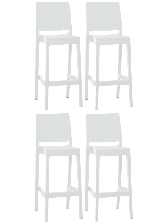 Sæt med 4 barstole Maya, hvid