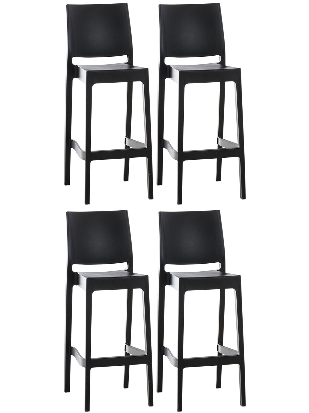 Sæt med 4 barstole Maya, sort