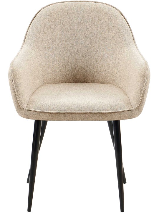 Sæt med 2 spisestuestole Boise stof, taupe