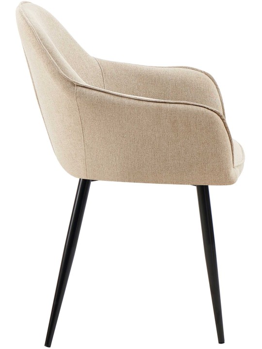 Sæt med 2 spisestuestole Boise stof, taupe