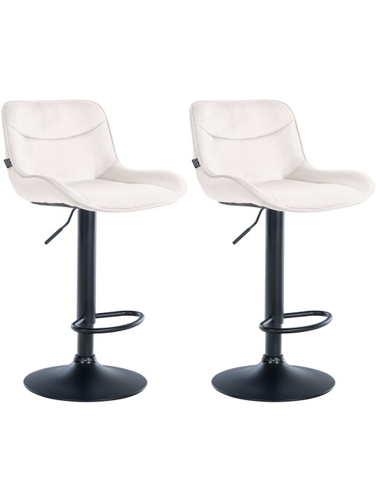 Sæt med 2 barstole Vonore velvet, creme