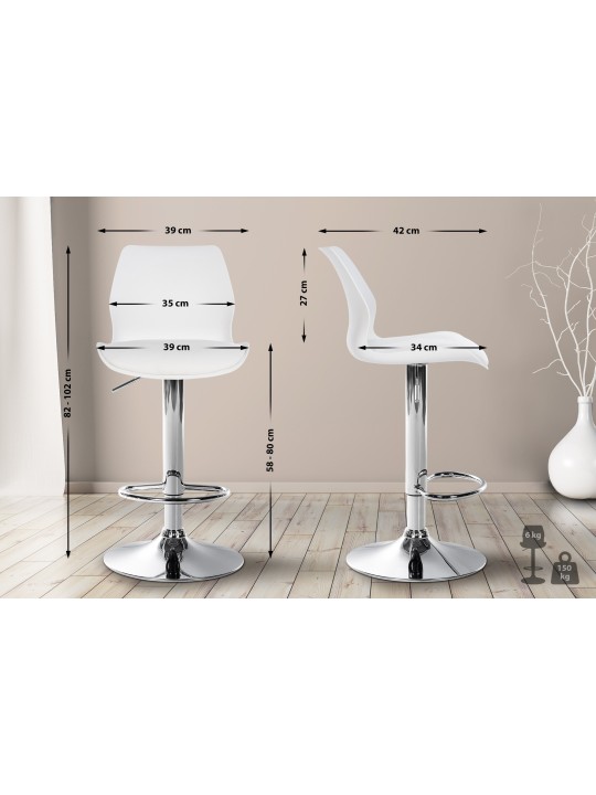 Barstol Gilbert plast, hvid Barstol Gilbert plast, hvid