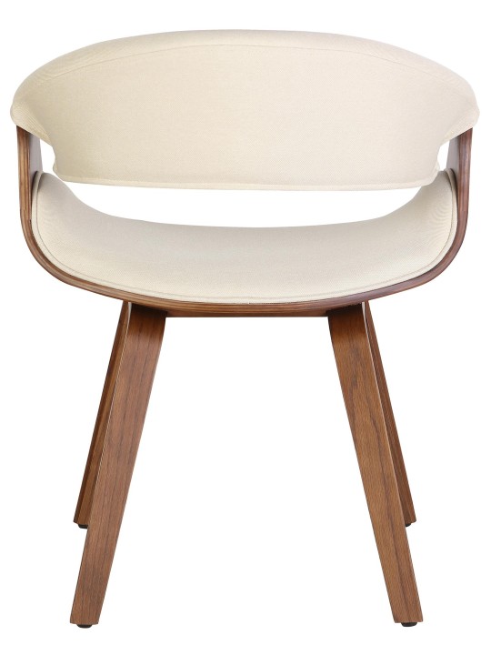 Sæt med 2 spisestuestole Foley stof, eg/creme
