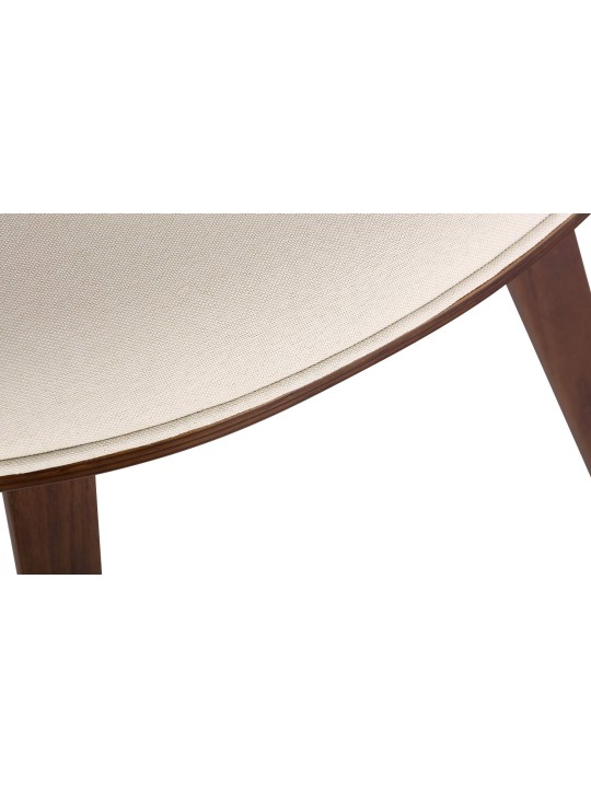 Sæt med 2 spisestuestole Foley stof, eg/creme