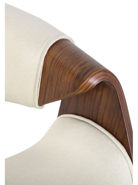 Sæt med 2 spisestuestole Foley stof, eg/creme