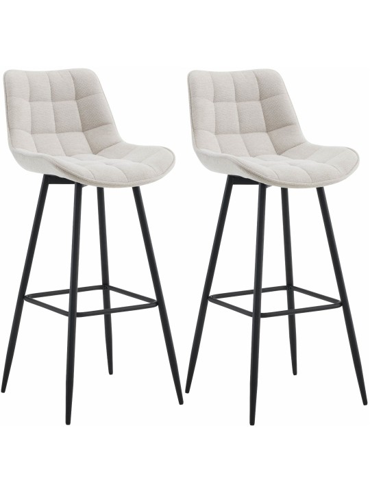 Sæt med 2 barstole Dartford stof, creme Sæt med 2 barstole Dartford stof, creme