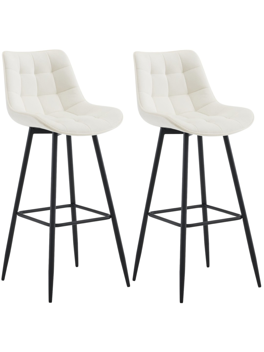 Sæt med 2 barstole Dartford velvet, creme