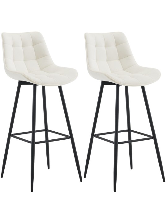 Sæt med 2 barstole Dartford velvet, creme Sæt med 2 barstole Dartford velvet, creme