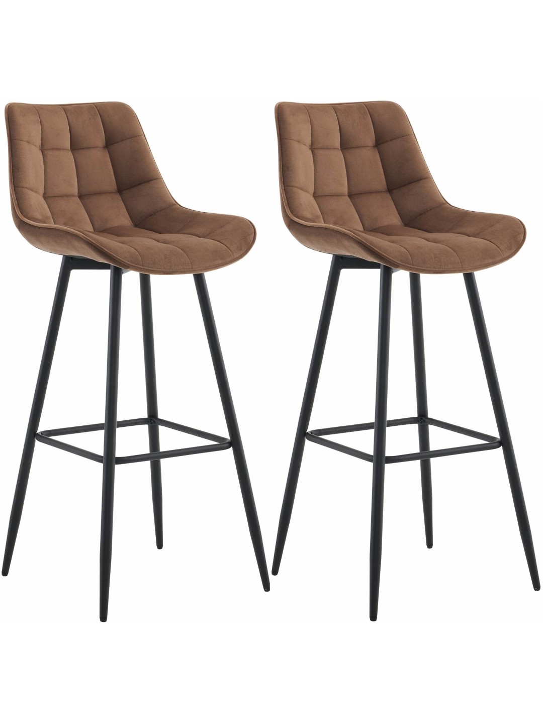 Sæt med 2 barstole Dartford velvet, brun