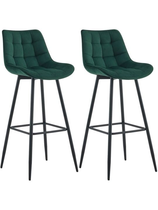 Sæt med 2 barstole Dartford velvet, grøn Sæt med 2 barstole Dartford velvet, grøn