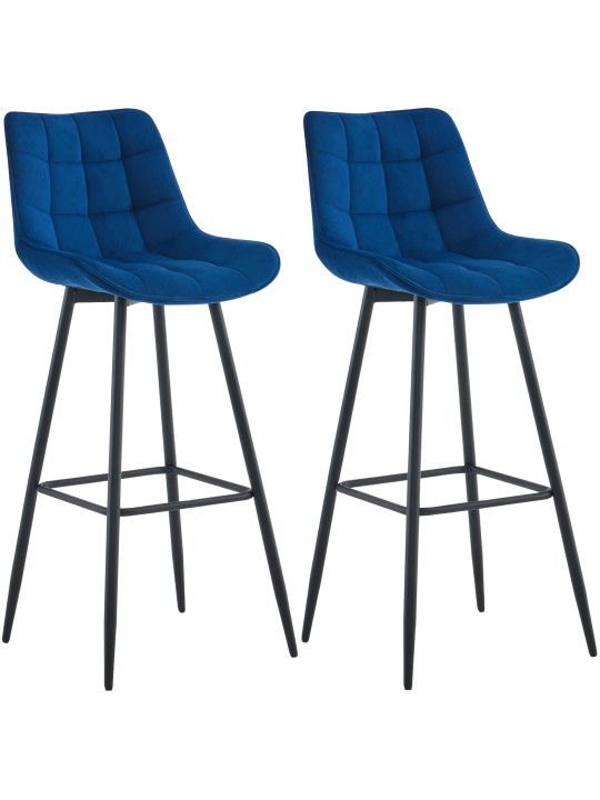 Sæt med 2 barstole Dartford velvet, blå Sæt med 2 barstole Dartford velvet, blå