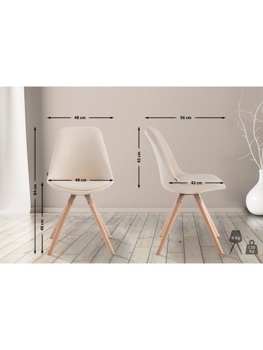 Besøgsstol Laval Natura rund, creme