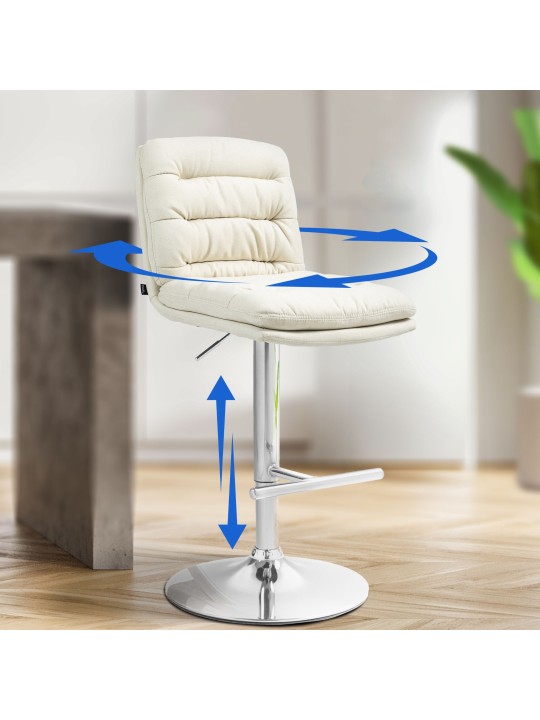 Barstol Damar stof krom, creme Barstol Damar stof krom, creme