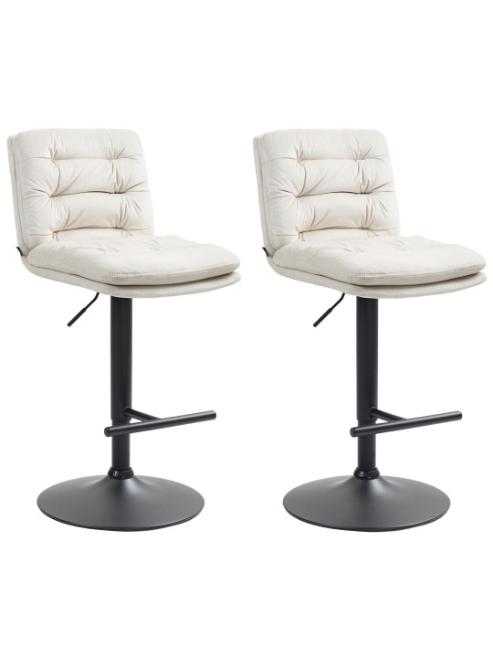 Sæt med 2 barstole Damar velvet, creme Sæt med 2 barstole Damar velvet, creme