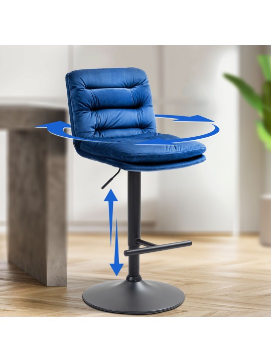 Sæt med 2 barstole Damar velvet, blå Sæt med 2 barstole Damar velvet, blå
