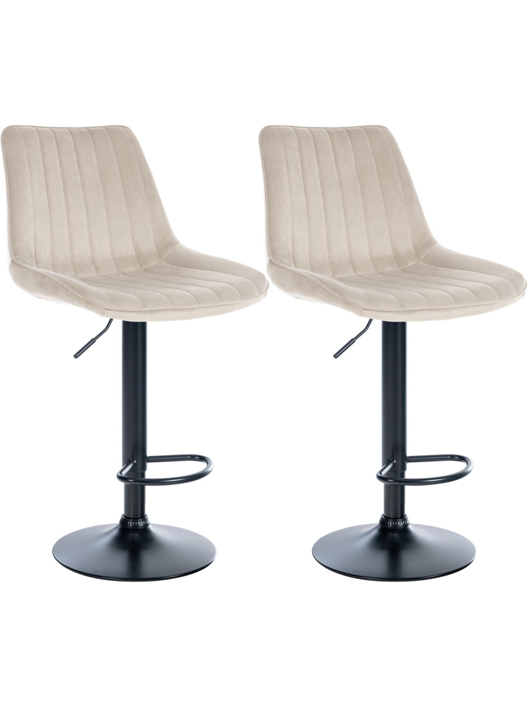 Sæt med 2 barstole Toni velvet, creme