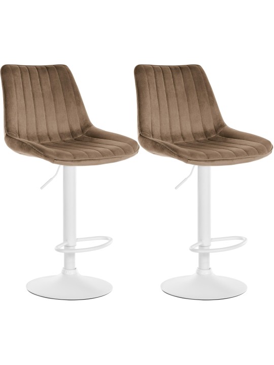 Sæt med 2 barstole Toni velvet, brun