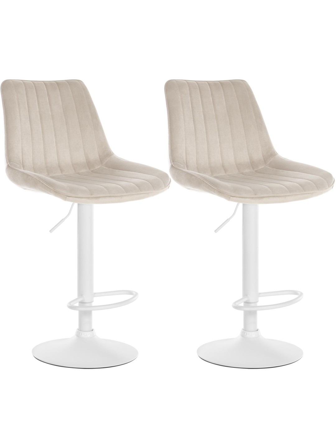 Sæt med 2 barstole Toni velvet, creme