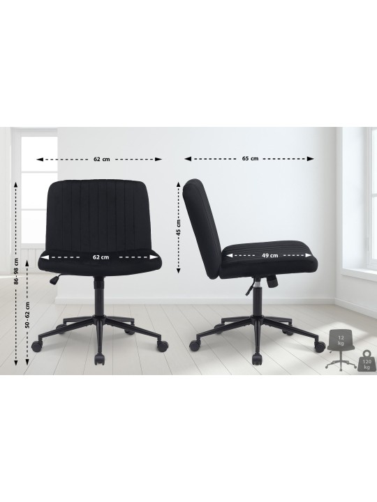 Kontorstol Kingman velvet, sort